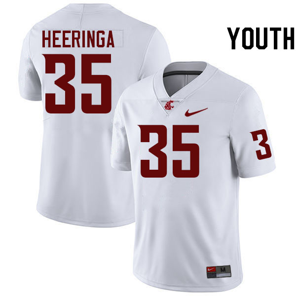 Youth #35 Lane Heeringa Washington State Cougars College Football Jerseys Stitched-White